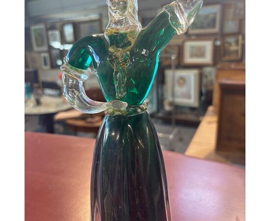 Figura di popolana in vetro Murano anni 40. Scultura fornace Salviati . H 34 strepitosa 