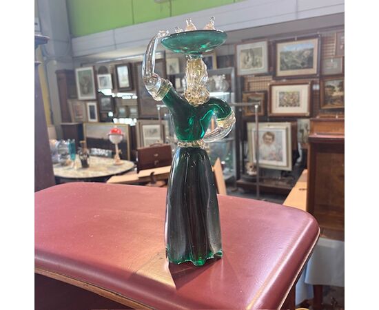 Figura di popolana in vetro Murano anni 40. Scultura fornace Salviati . H 34 strepitosa 