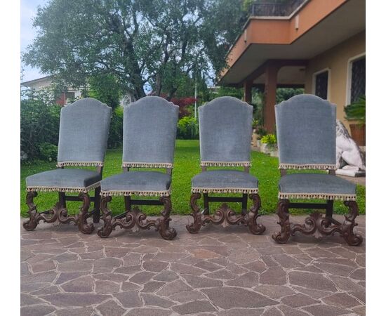 4 sedie barocche dell’800 da palazzo signorile 