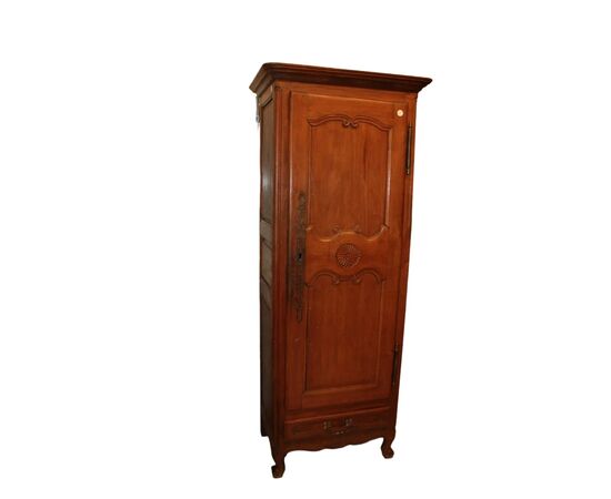Piccolo Stipo Francese ad 1 Porta in Legno di Noce Provenzale