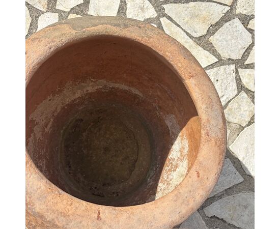 Antico grande orcio vaso terracotta da esterno XVIII sec . Altezza cm 60 