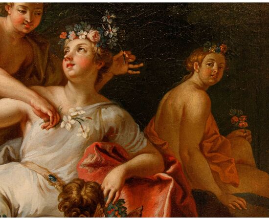 Antoine Coypel (Parigi, 1661 – 1722) (attr.), Zefiro e Flora e Cerere come allegoria della mietitura 