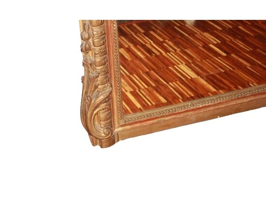 Grande specchiera Francese dorata foglia oro del 1800 Stile Luigi XV