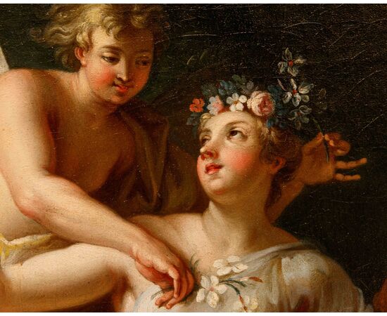 Antoine Coypel (Parigi, 1661 – 1722) (attr.), Zefiro e Flora e Cerere come allegoria della mietitura 