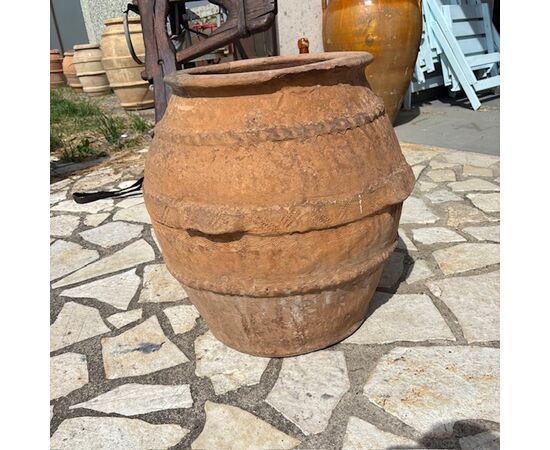 Antico grande orcio vaso terracotta da esterno XVIII sec . Altezza cm 60 