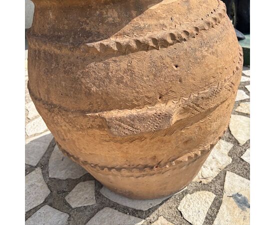 Antico grande orcio vaso terracotta da esterno XVIII sec . Altezza cm 60 