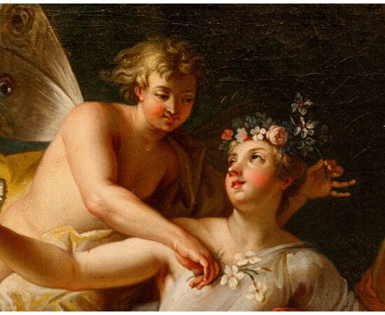 Antoine Coypel (Parigi, 1661 – 1722) (attr.), Zefiro e Flora e Cerere come allegoria della mietitura 