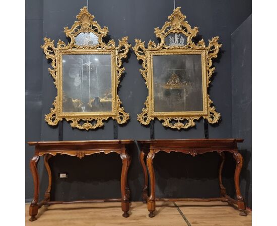 Coppia di specchiere veneziane del 1850 grande misura da palazzo signorile 