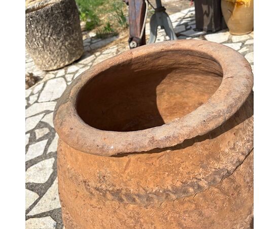 Antico grande orcio vaso terracotta da esterno XVIII sec . Altezza cm 60 