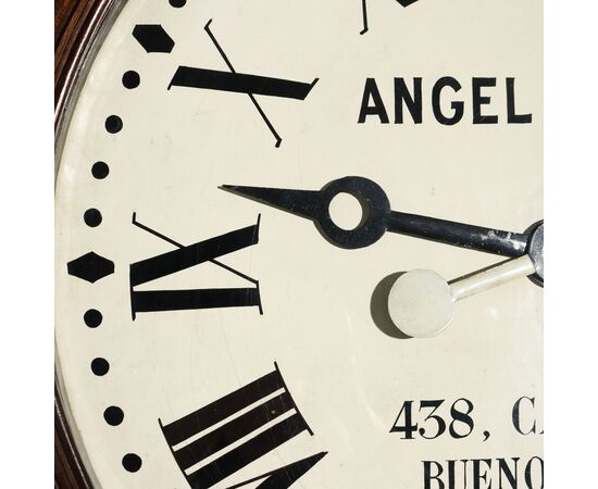 Grande Orologio Industrial in Mogano Argentina Fine XIX Secolo