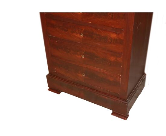 Settimanale Francese Stile Luigi Filippo in Legno di Mogano XIX secolo