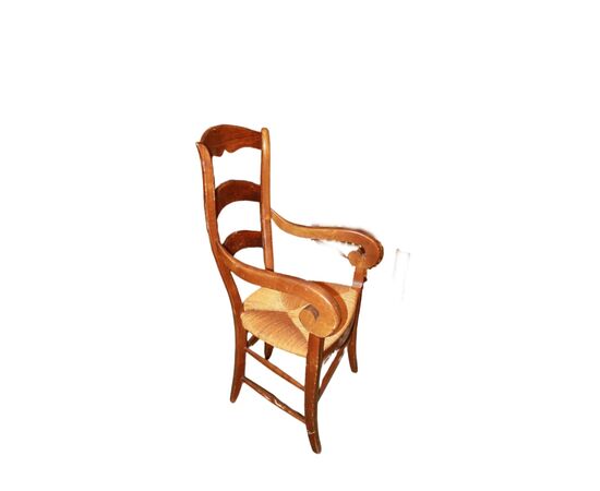 Poltrona Alta Provenzale di fine 1800 in Legno di Noce