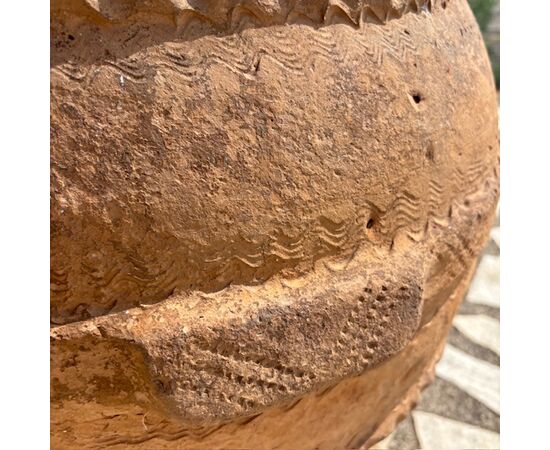 Antico grande orcio vaso terracotta da esterno XVIII sec . Altezza cm 60 