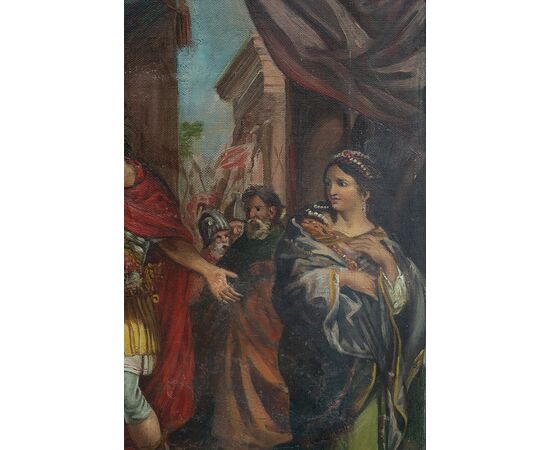 Dipinto antico Neoclassico raffigurante una scena mitologica. Napoli fine XVIII secolo.