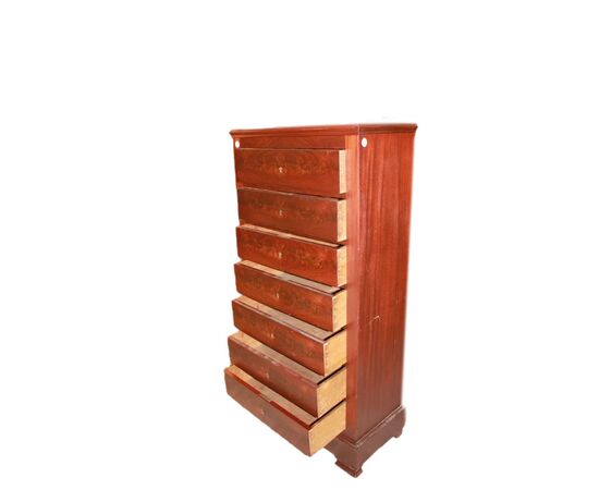 Settimanale Francese Stile Luigi Filippo in Legno di Mogano XIX secolo