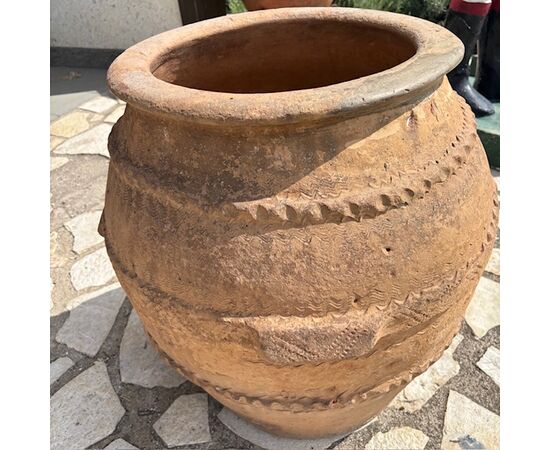 Antico grande orcio vaso terracotta da esterno XVIII sec . Altezza cm 60 