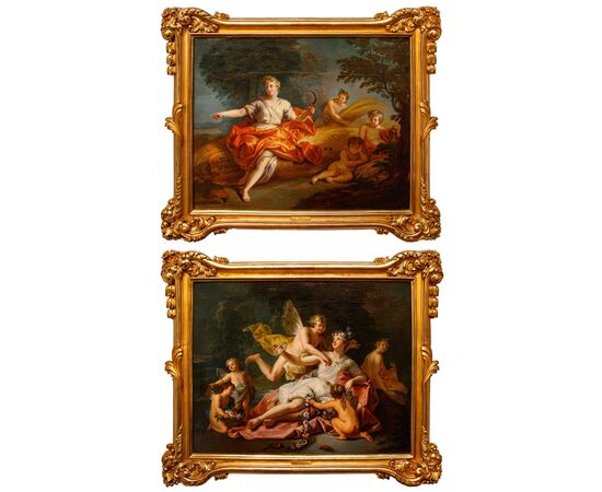 Antoine Coypel (Parigi, 1661 – 1722) (attr.), Zefiro e Flora e Cerere come allegoria della mietitura 