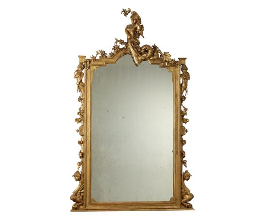 Grande Specchiera intagliata e dorata