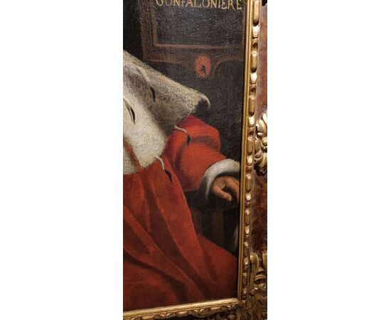 Ritratto di Zanoni Bartolini Salimbeni gonfaloniere nel 1516 - Toscana primo '600 - olio su tela