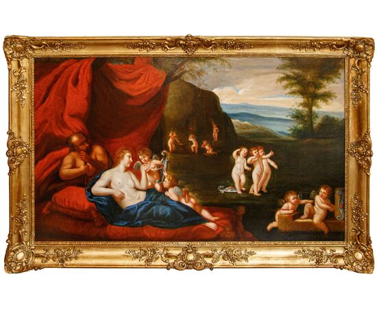 Cerchia di Francesco Albani (Bologna, 1578 – 1660), Il riposo di Venere e Vulcano 