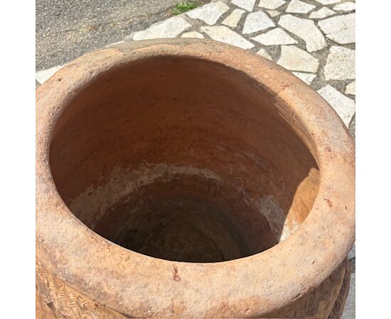Antico grande orcio vaso terracotta da esterno XVIII sec . Altezza cm 60 