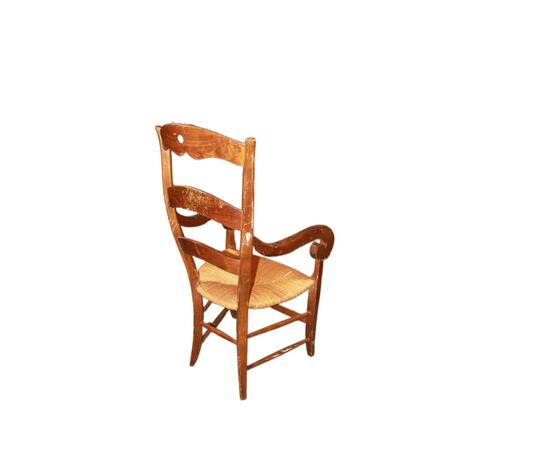 Poltrona Alta Provenzale di fine 1800 in Legno di Noce