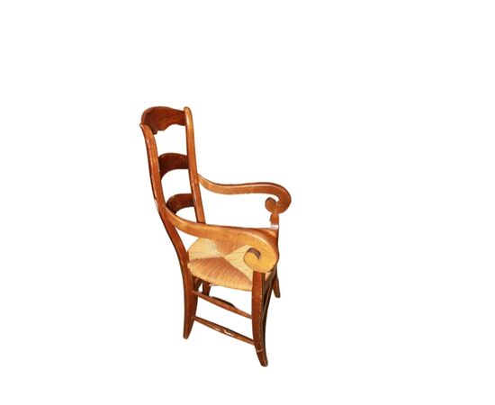 Poltrona Alta Provenzale di fine 1800 in Legno di Noce