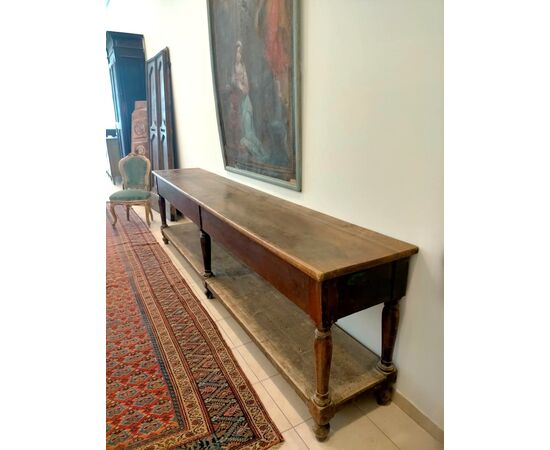 Tavolo consolle doppio ripiano XIX secolo