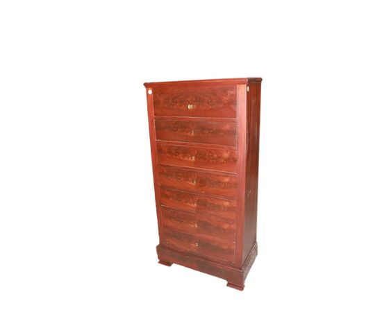 Settimanale Francese Stile Luigi Filippo in Legno di Mogano XIX secolo