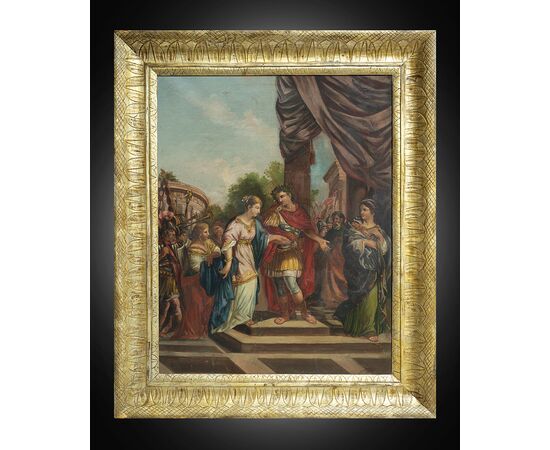 Dipinto antico Neoclassico raffigurante una scena mitologica. Napoli fine XVIII secolo.