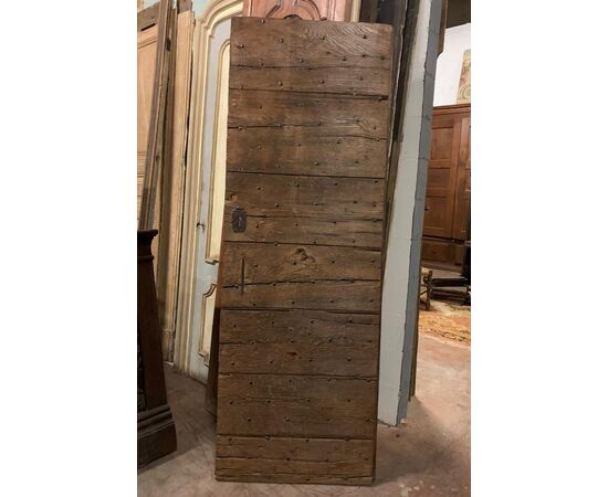 ptcr447 - rustic chestnut door, 19th century, measuring cm l 67 xh 195     