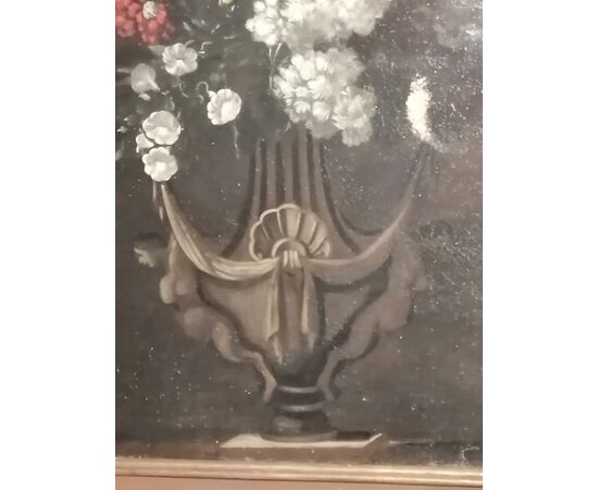 Splendid 17th-century floral still life. Oil on canvas in good condition.