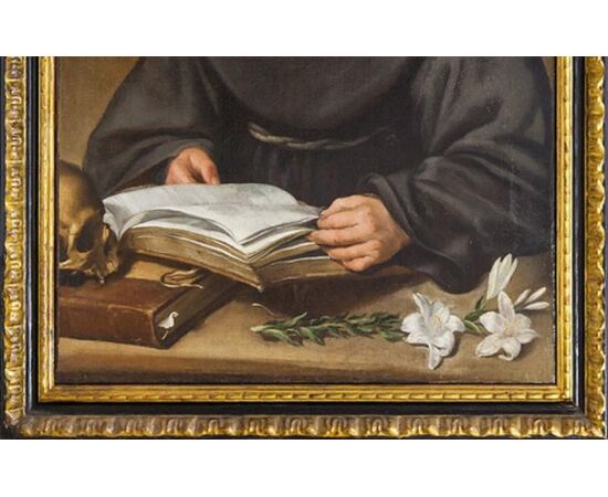Portrait of Saint Anthony of Padua - 17th century masterpiece - oil on canvas