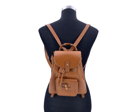 GUCCI Zaino Vintage in Pelle Col. Beige Bamboo S