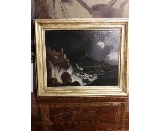 Filippo Teodoro di Liagno, known as Filippo d'Angeli or Filippo Napoletano (Rome, 1589 – Rome, 1629) - Marine Storm - oil on canvas