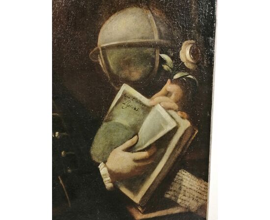 Portrait of a scholar in his laboratory - 18th century - Oil on canvas