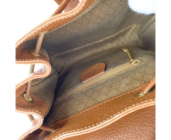 GUCCI Zaino Vintage in Pelle Col. Beige Bamboo S