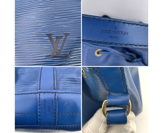 LOUIS VUITTON Borsa a Tracolla Vintage in Pelle Col. Blu Noe M