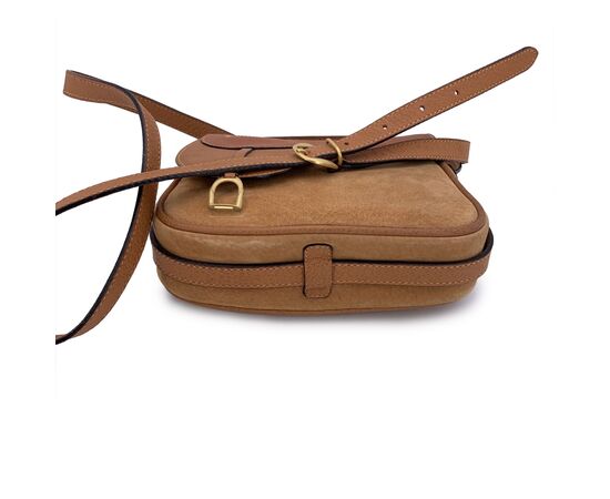 GUCCI Borsa a Tracolla Vintage in Camoscio Col. Beige Stirrup S