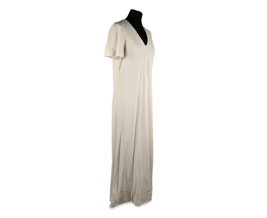 La Mendola Vestito Vintage in Seta Col. Bianco Kaftan