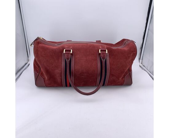 GUCCI Borsa da Viaggio in Camoscio Col. Bordeaux Ophidia L