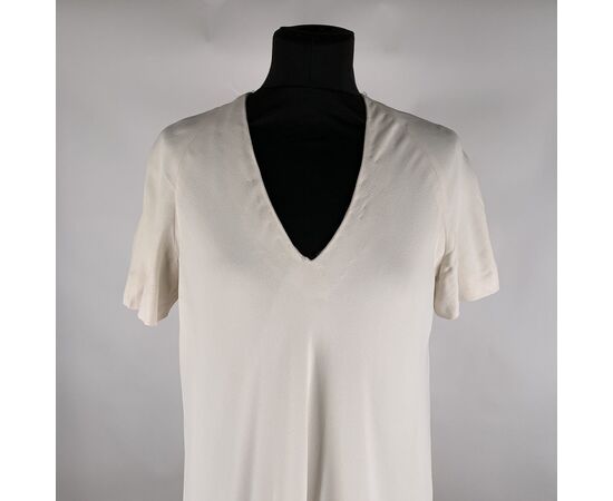 La Mendola Vestito Vintage in Seta Col. Bianco Kaftan