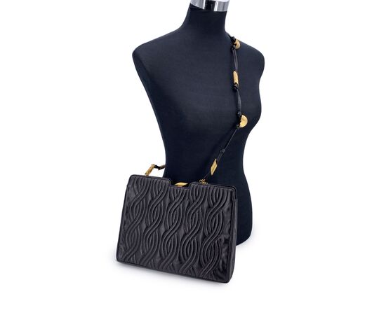 FENDI Borsa a Tracolla Vintage in Pelle Col. Nero FF M