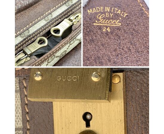 GUCCI Borsa da Viaggio Vintage in Tela Col. Beige Ophidia L