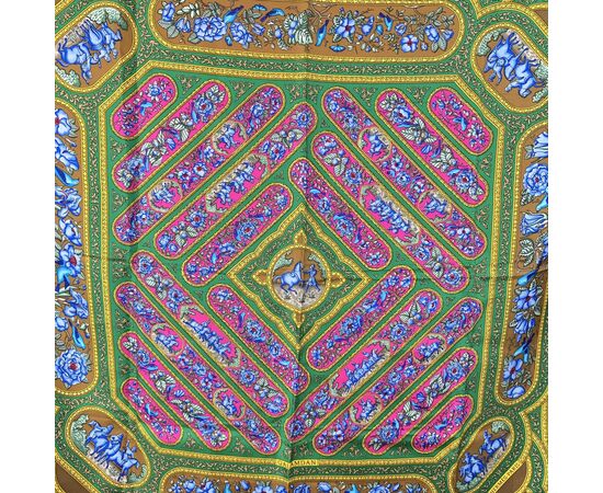 HERMES Foulard Vintage in Seta Col. Marrone Carre 90