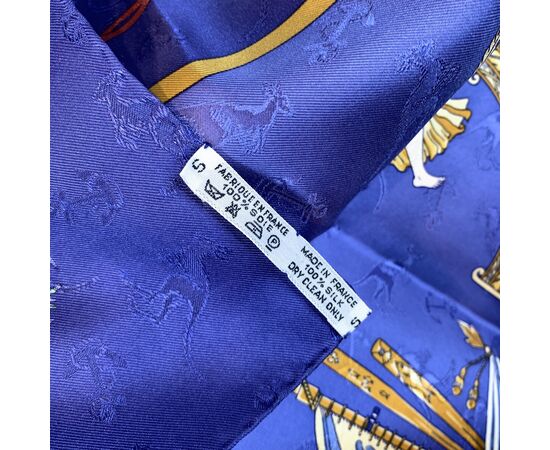 HERMES Foulard Vintage in Seta Col. Blu Carre 90