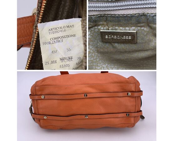 BORBONESE Borsa a Mano in Pelle Col. Arancione M