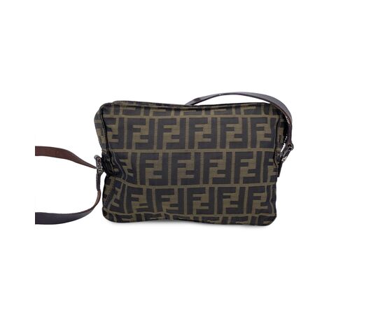 FENDI Borsa a Tracolla in Tela Col. Marrone Double F S