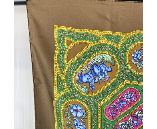 HERMES Foulard Vintage in Seta Col. Marrone Carre 90