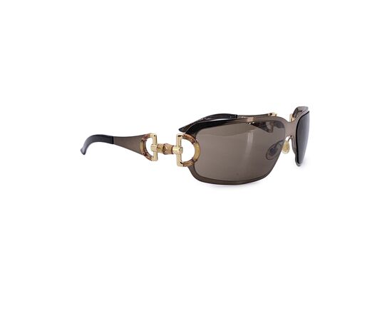 GUCCI Occhiali da Sole in Metallo Col. Marrone